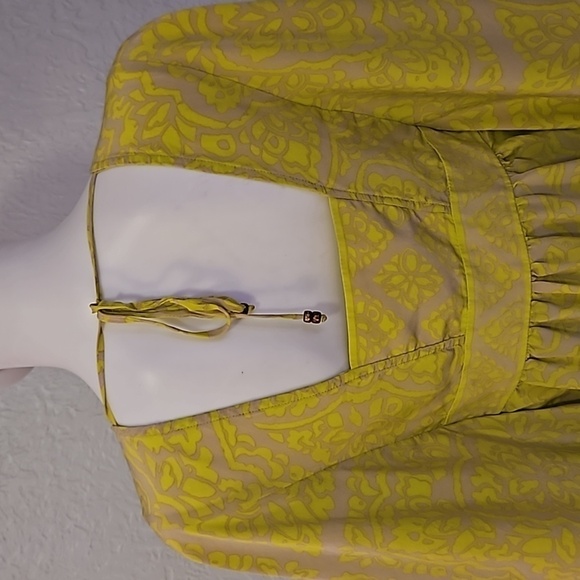 ALICE & TRIXIE Neon Damask Cascade Sleeve Boho Silk Tunic Festival Blouse - Picture 5 of 11